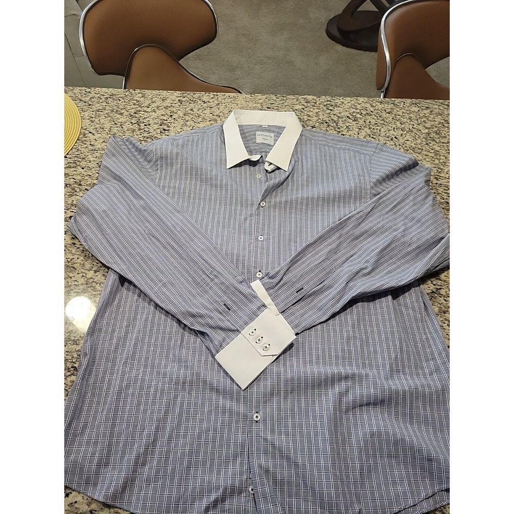 Hautebutch Authentic Collection 4XL Shirt Button‎ Down Checked Blue